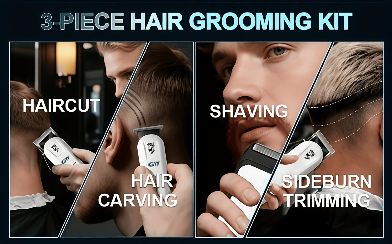 Men's Professional Electric Barber & Home Hair Clipper Set - All-in-One Clipper with Digital LCD Screen, USB Rechargeable, Barber Kit Suitable for Dad, Him - Ideal Gift for Father's Day, Valentine's Day ferrersa
