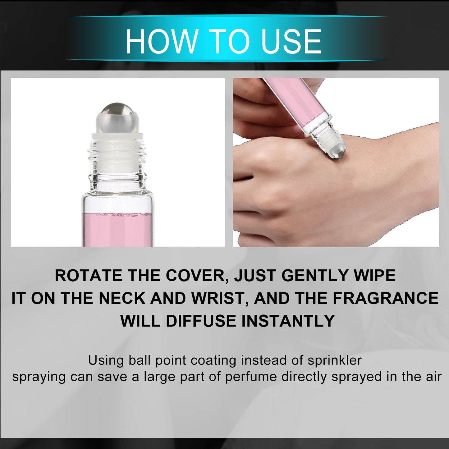 Roll-On Perfume, Natural Long-Lasting Fresh Light Atmosphere Perfume Keep Fragrance Ball Perfume eprolo