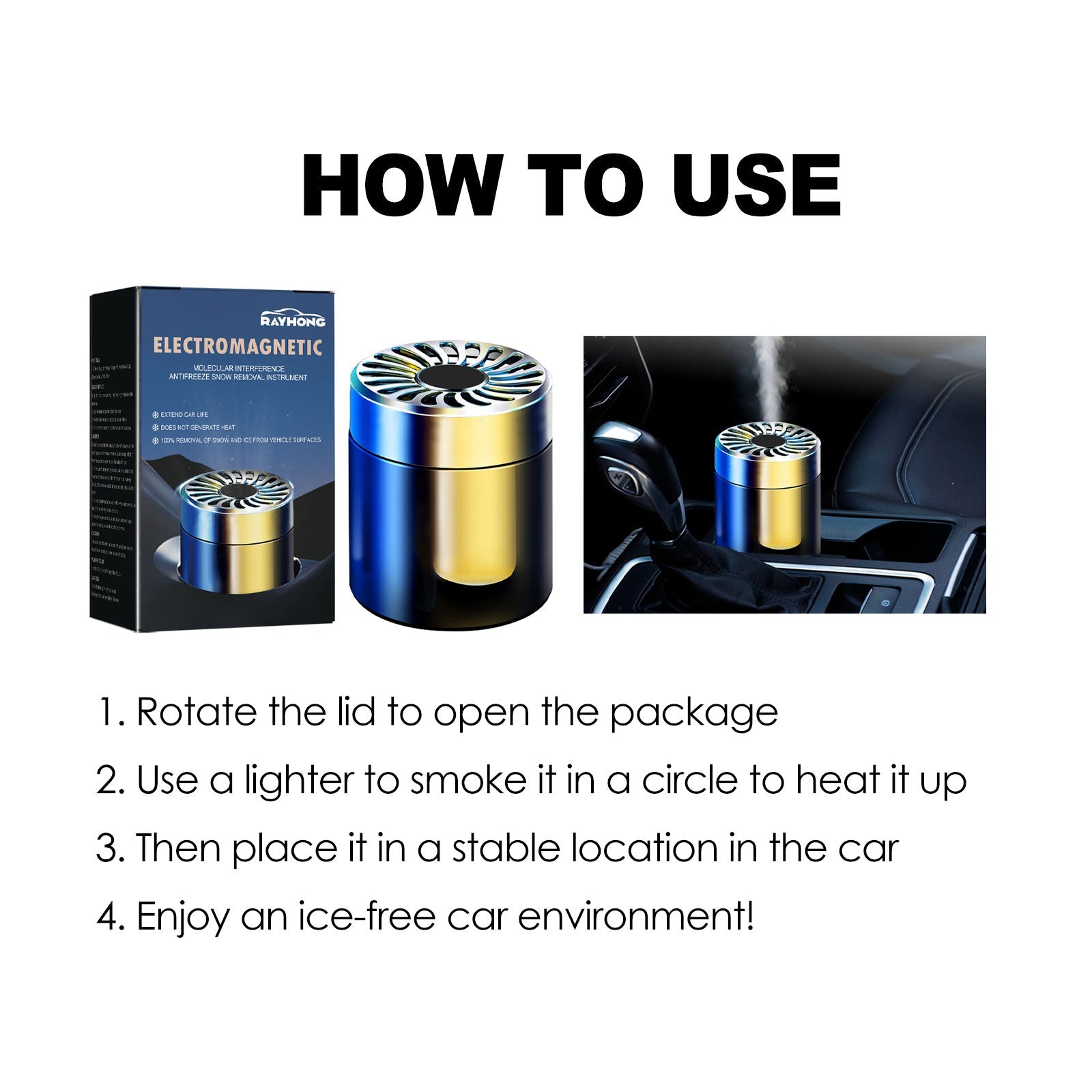 Deicer Car Glass Deicer Snow Removal Tool Quick Portable Car Window Deicer eprolo