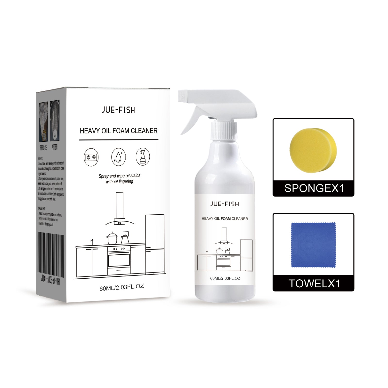 Heavy Oil Foam Cleaner, Kitchen Stove Range Hood Wash Basin Oil Dirt Removal Cleaner eprolo