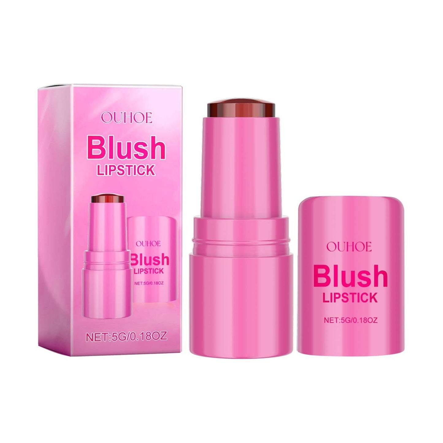 Blush Lipstick, Natural Nude Light Long-Lasting Easy Color Blush Lip Gloss Stick eprolo