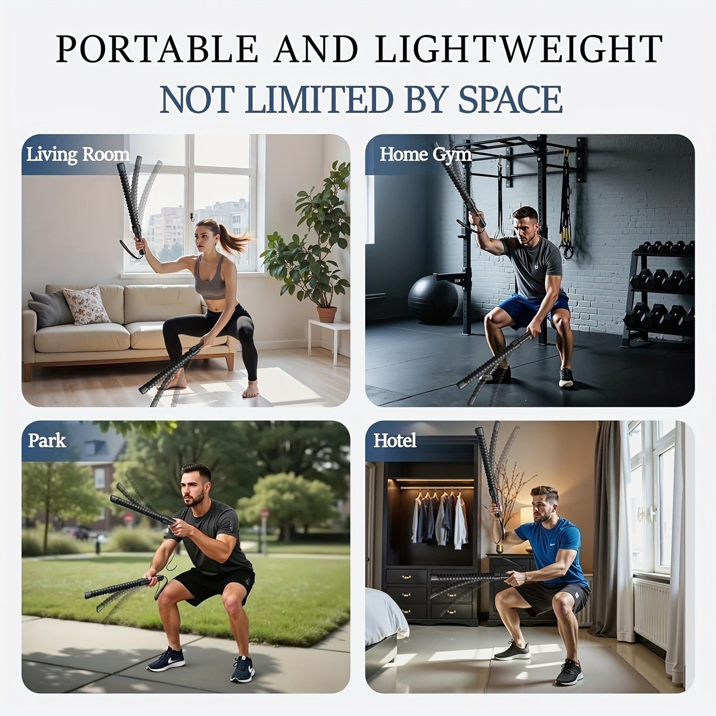 [Portable Fitness Rope] 2pcs Cordless Combat Rope Men's And Women's Home Gym Portable Fitness Rope Household Portable Arm Muscle Sling Fitness Products ferrersa