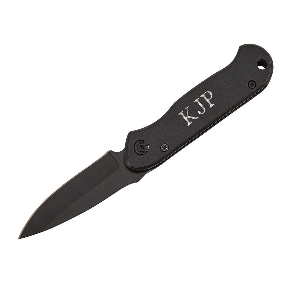All Black Locking Pocket Knife 3.5" L Closed Creativegiftsdirect