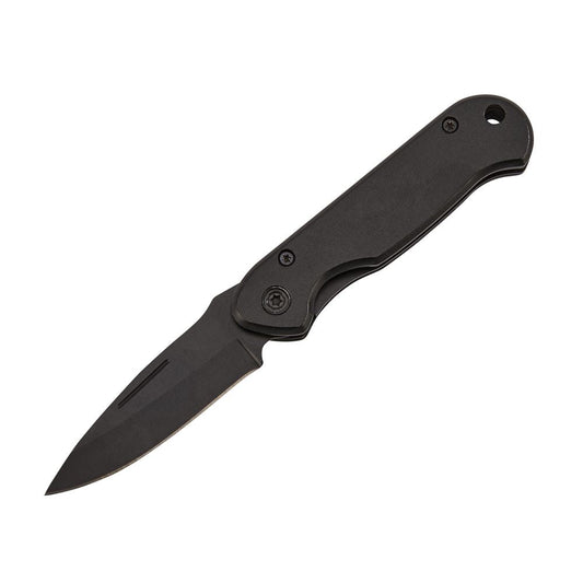 All Black Locking Pocket Knife 3.5" L Closed Creativegiftsdirect