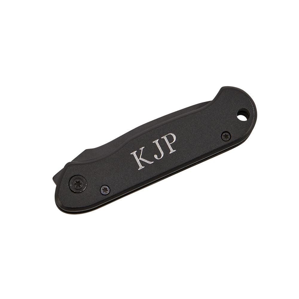 All Black Locking Pocket Knife 3.5" L Closed Creativegiftsdirect