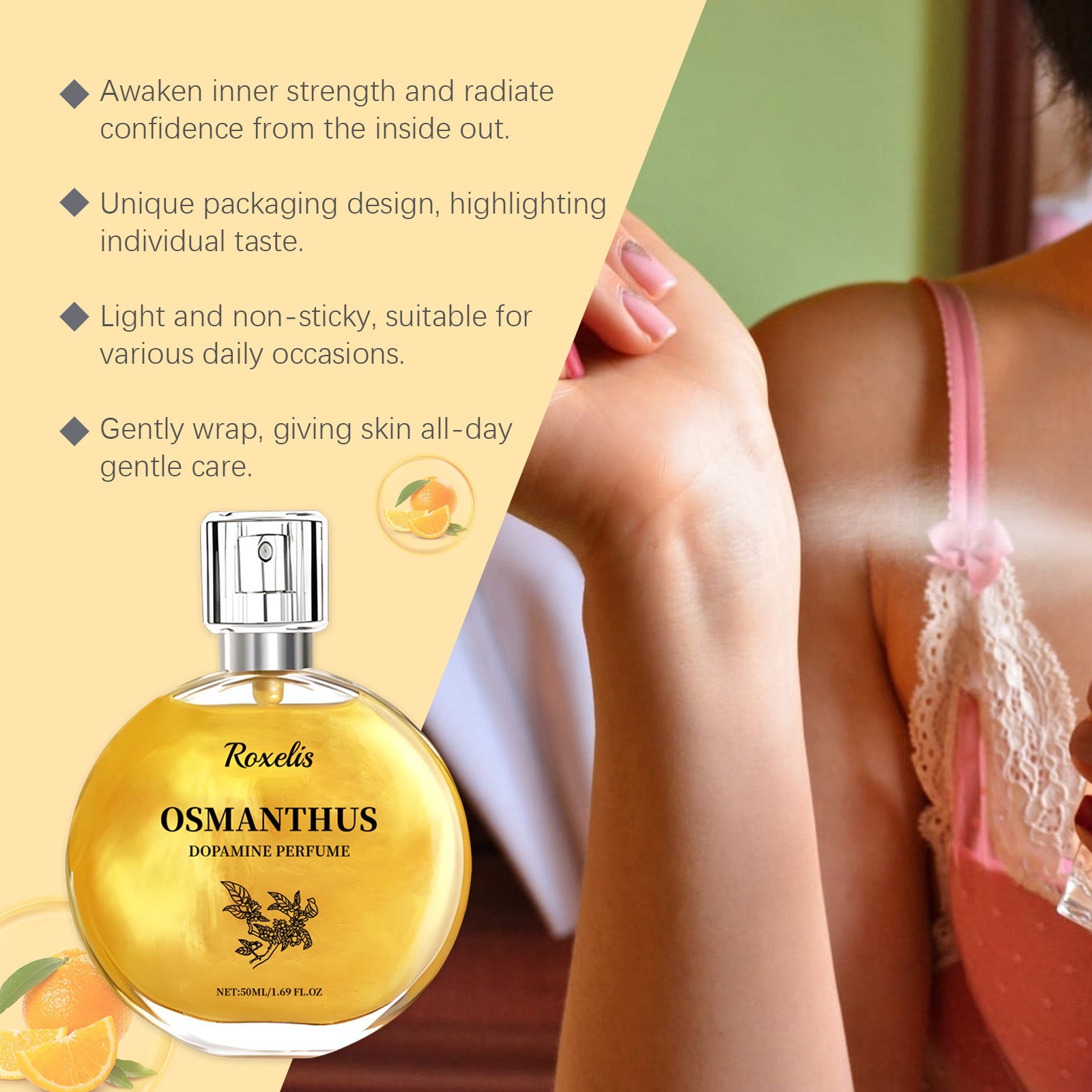 Roxelis Osmanthus Gilt Perfume Lasting Light Fragrance Natural Fresh Moisture Charm Fragrance Fragrance Fine Mist Osmanthus Perfume Spray eprolo