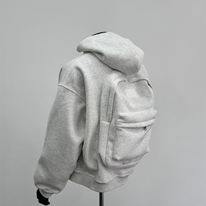 Back Schoolbag Design Men's Coat Flower Gray ferrersa