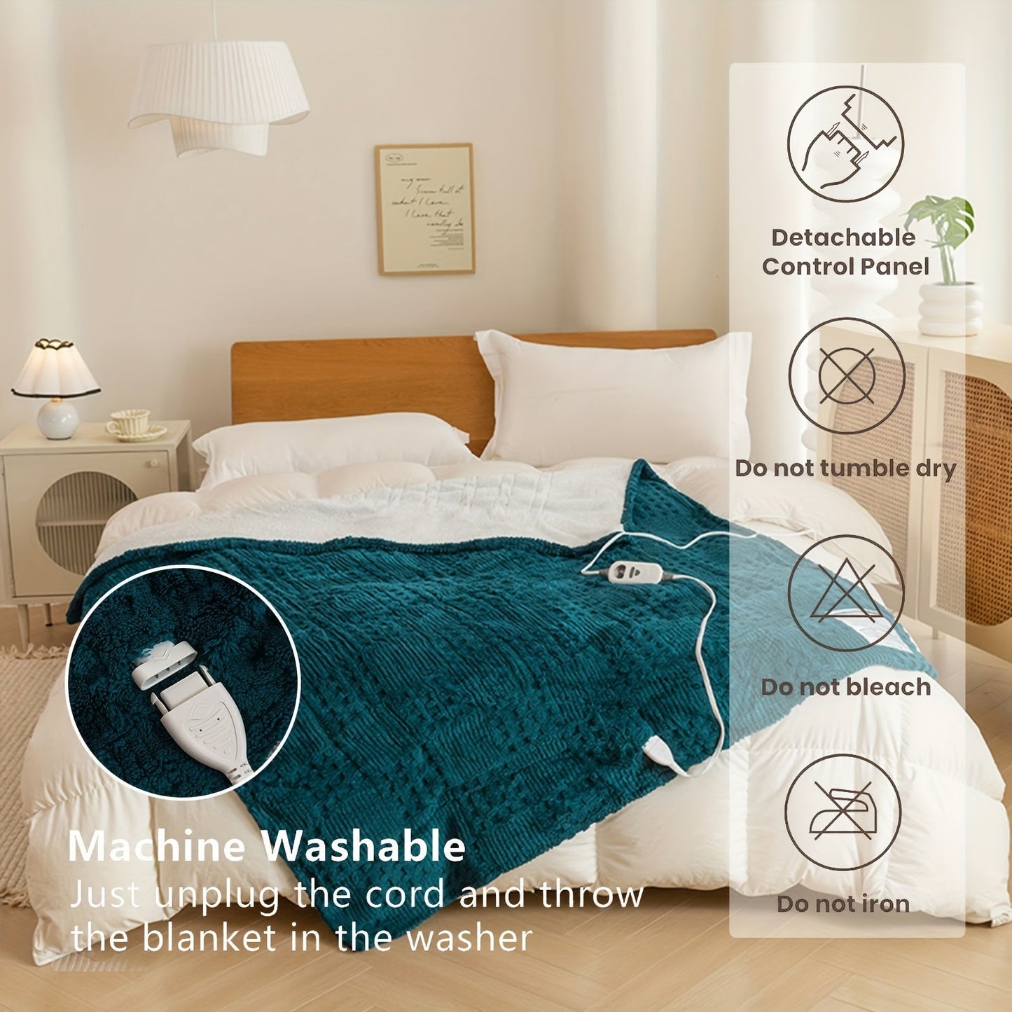 Electric Blanket, Fast Warming Flannel Material with Adjustable Heat Levels & Auto Shut-Off, Machine Washable Soft Throw, 50x60in 3XL 33x17in Plus 12x24in & Small 12x15, Birthday Christmas Gifts for Women Men Family ferrersa