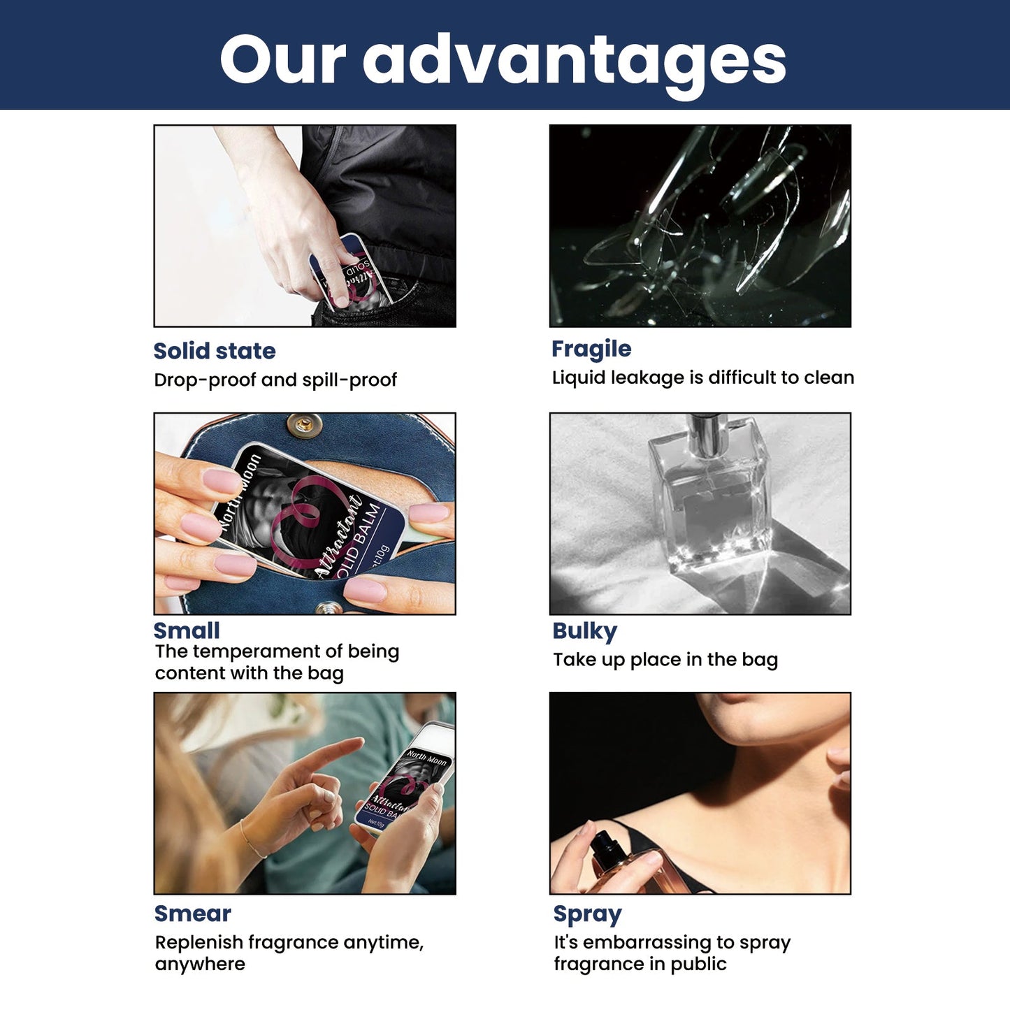 Attractant Solid Balm, Men And Women Heart Attraction Keep Fragrance Fresh Lasting Solid Perfume eprolo