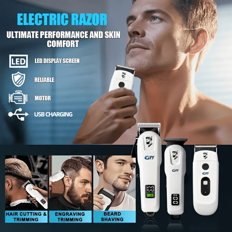 Men's Professional Electric Barber & Home Hair Clipper Set - All-in-One Clipper with Digital LCD Screen, USB Rechargeable, Barber Kit Suitable for Dad, Him - Ideal Gift for Father's Day, Valentine's Day ferrersa