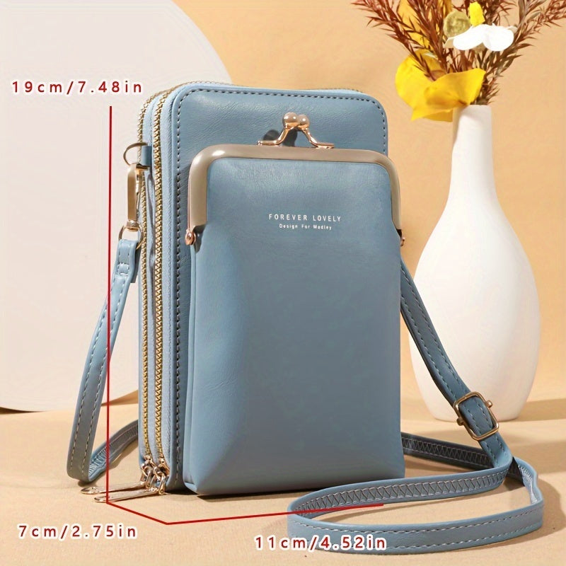 [Elegant Phone Wallet] Elegant and Fashionable Phone Wallet | Secure Kiss Lock Design, Lightweight and Neat - Holds Phone, Large Cash Cards, Small Cosmetics - Must-Have for Women Traveling ferrersa