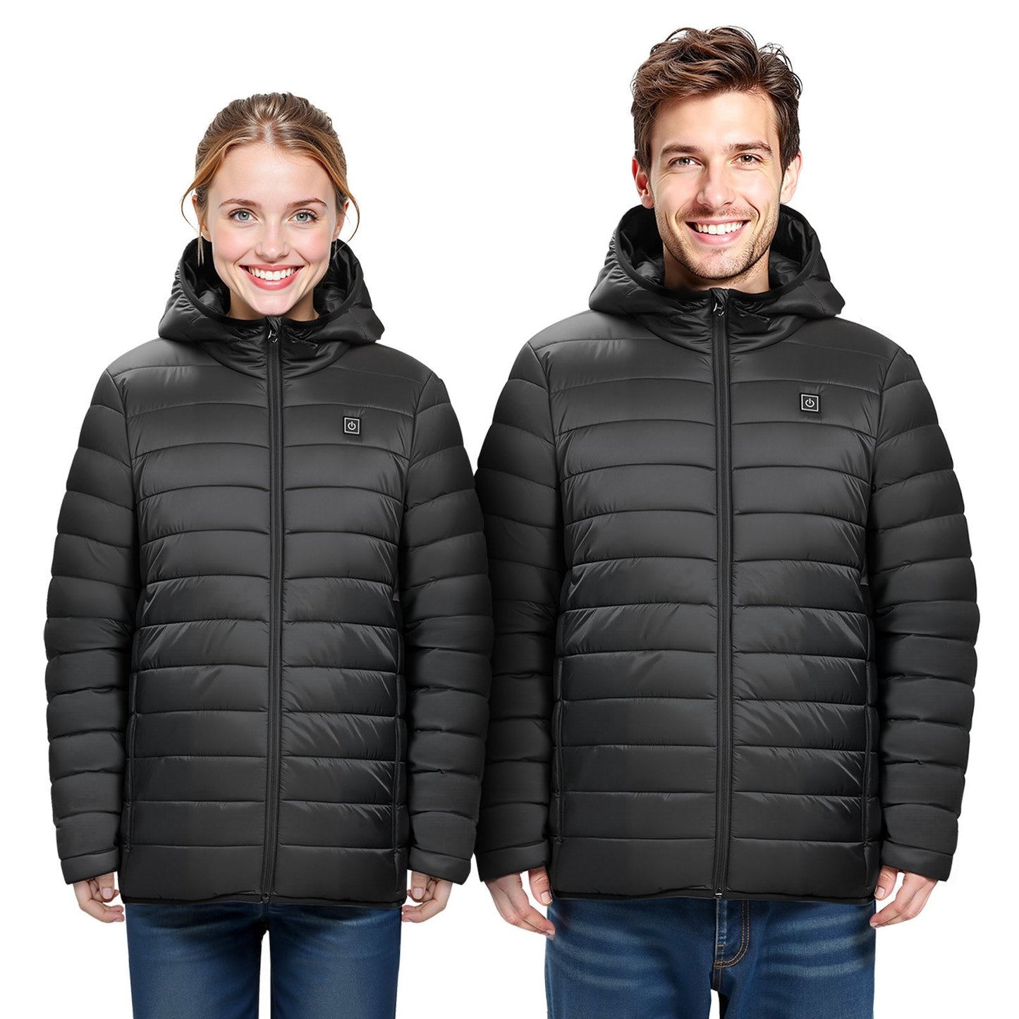 Heated Jacket For Women With 7.4V Battery, Soft Shell Electric Heating Coat, Windproof Lightweight Outerwear With 4 Heating Zones & 3 Heat Settings, For Hiking, Outdoor Work, Black, L Size DC-Powered by People