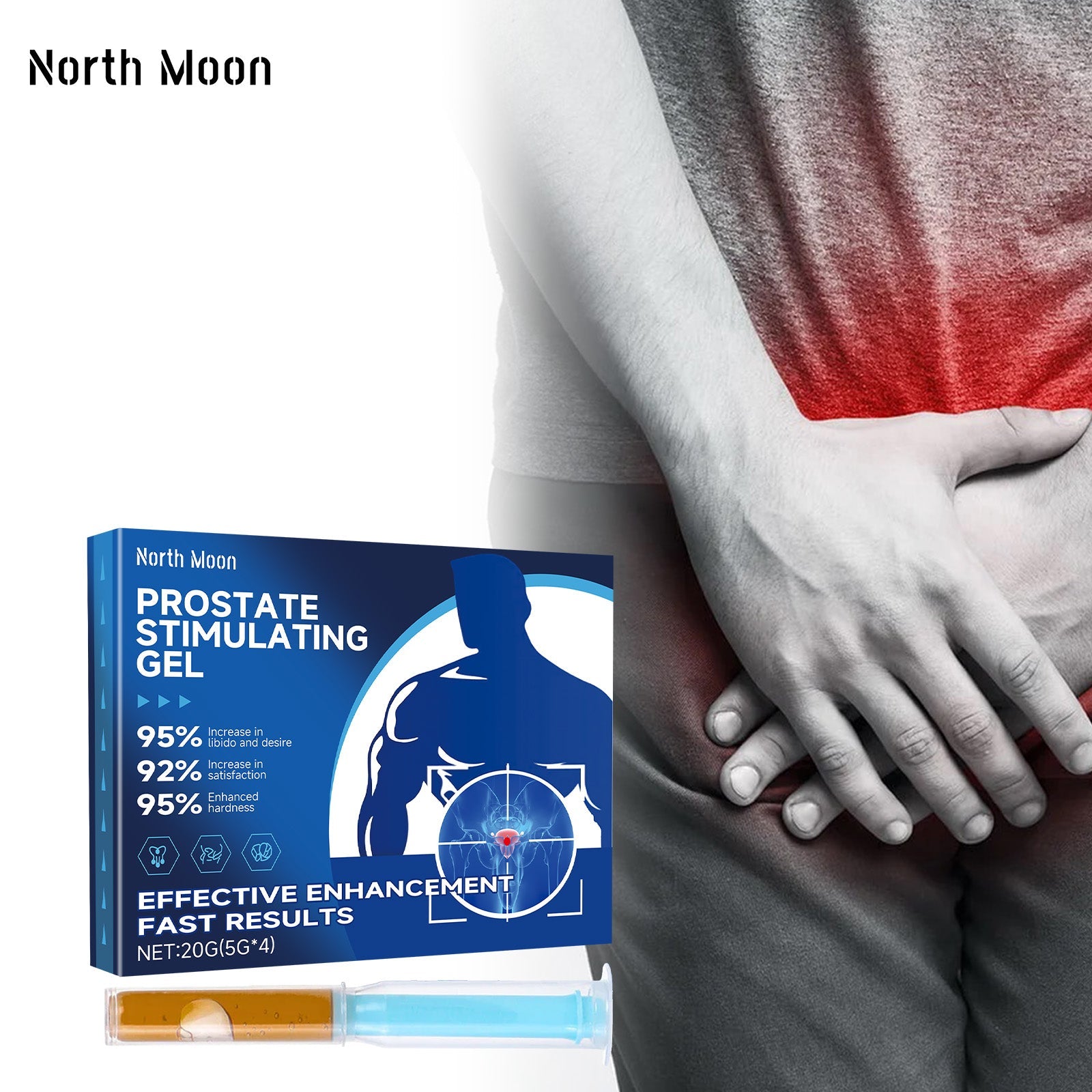 North Moon Men's Treatment Gel, Gentle Moisturizing Herbal Treatment Gel For Men's Topical Massage eprolo