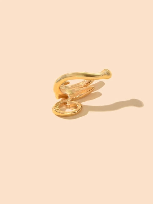 Gold Letter M Shape Small Fake Nose Ring Lip Ear Nose Body Piercing ferrersa