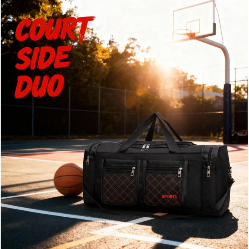 [Durable Nylon Duffel Bag] Large Capacity Heavy-Duty Nylon Duffel Bag for Men & Women - & Checkered Sporty Travel Tote with Adjustable Shoulder Strap, Multiple Compartments & Zipper Closure, Spacious Gym, Weekend, Business, S ferrersa