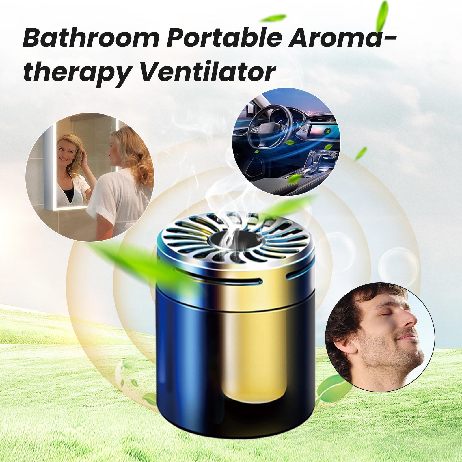 Bathroom Portable Ventilation Aromatherapy, Car Aromatherapy Bathroom Bedroom Deodorant Adornment eprolo