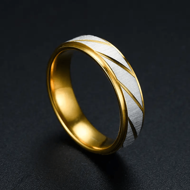 1 Pair of 18K Gold Plated Fashion New Novel Step Batch Flower Diagonal Couple Ring Jewelry Accessory Gift, Love Token, Matching Rings, Trendy Accessory, Stylish Ring, Highquality Plating, Durable Jewelry, Floral Ring, Stateme ferrersa