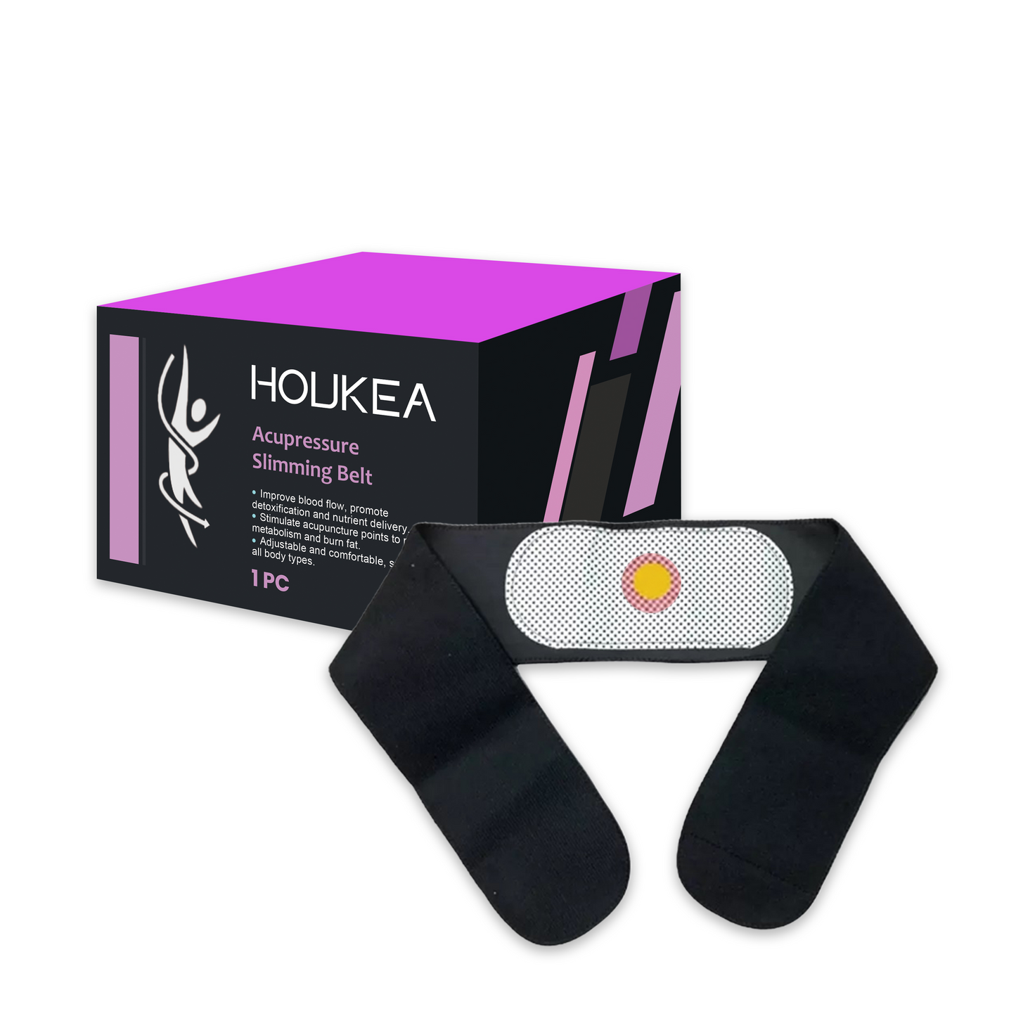 Houkea Body Massage Belt Lightweight Body Lift Comfort Warm Breathable Care Elastic Belt eprolo