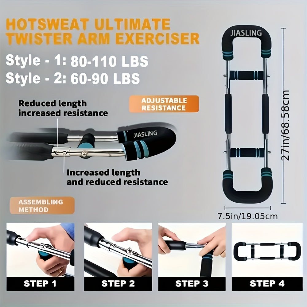 Portable Home Gym Equipment] Arm Strength Trainer U-Shaped Multi-Functional Adjustable Forearm Strengthener Chest Exercise Equipment, Triceps, Portable Spring Resistance 2 Levels Of Adjustable Resistance Bands, Comfortable G ferrersa