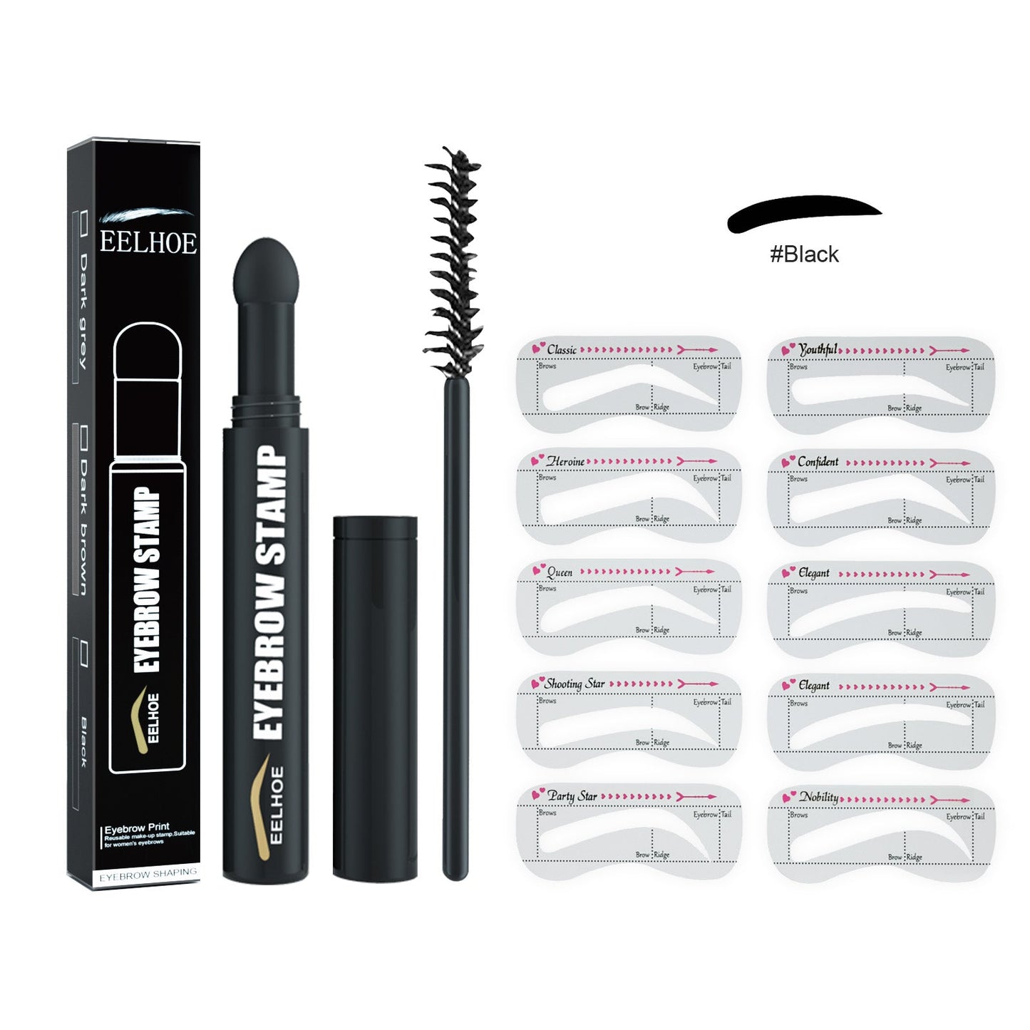 EELHOE  Eyebrow Pencil, Quick Makeup Eyebrow Natural Hairline Lazy Easy Waterproof With Eyebrow Card Eyebrow Brush eprolo