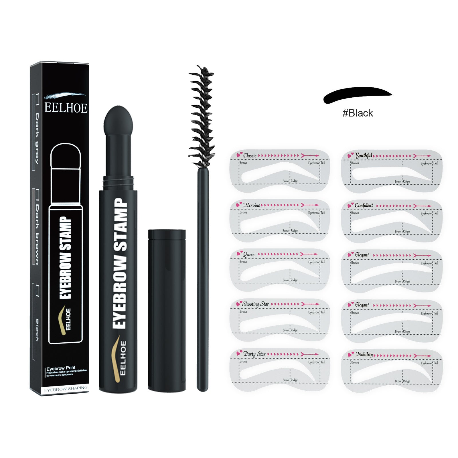 EELHOE  Eyebrow Pencil, Quick Makeup Eyebrow Natural Hairline Lazy Easy Waterproof With Eyebrow Card Eyebrow Brush eprolo