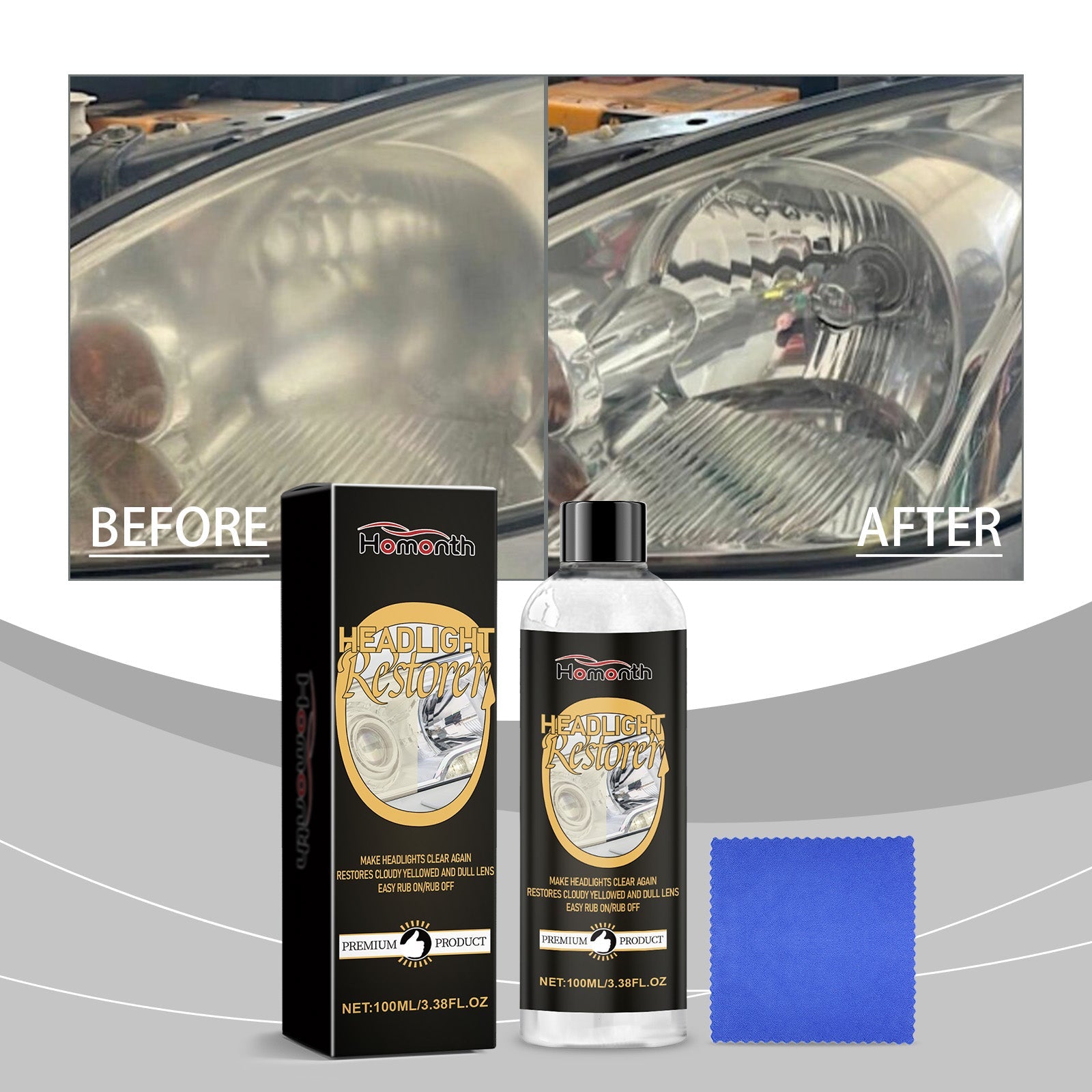 Car Headlight Repair And Polishing Set, Refurbished Coating Maintenance Brightening Lamp Care Set eprolo