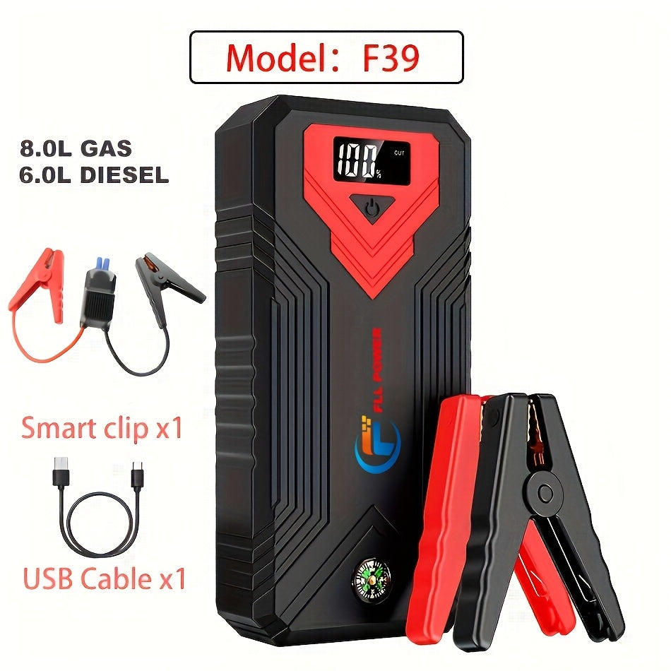 [Portable Car Jump Starter] 2500A Portable 12V Car Jump Starter Power Bank - Battery Booster Charger Starting Device for Petrol Diesel Car Starter Buster (6.0L Gas or 5.0L Diesel Engine) ferrersa