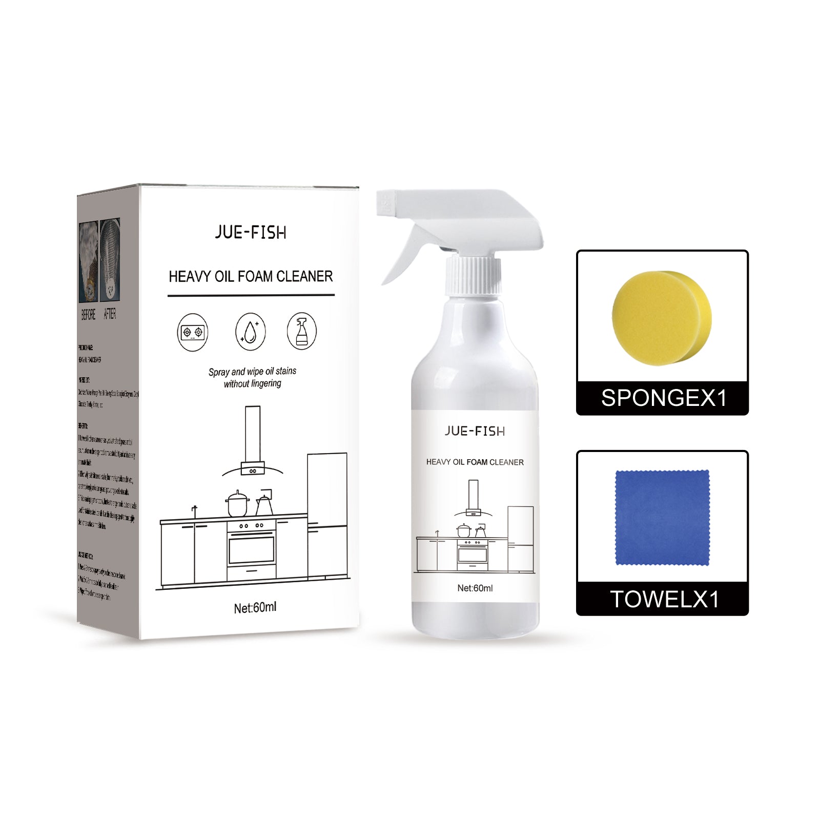Heavy Oil Foam Cleaner, Kitchen Stove Range Hood Wash Basin Oil Dirt Removal Cleaner eprolo