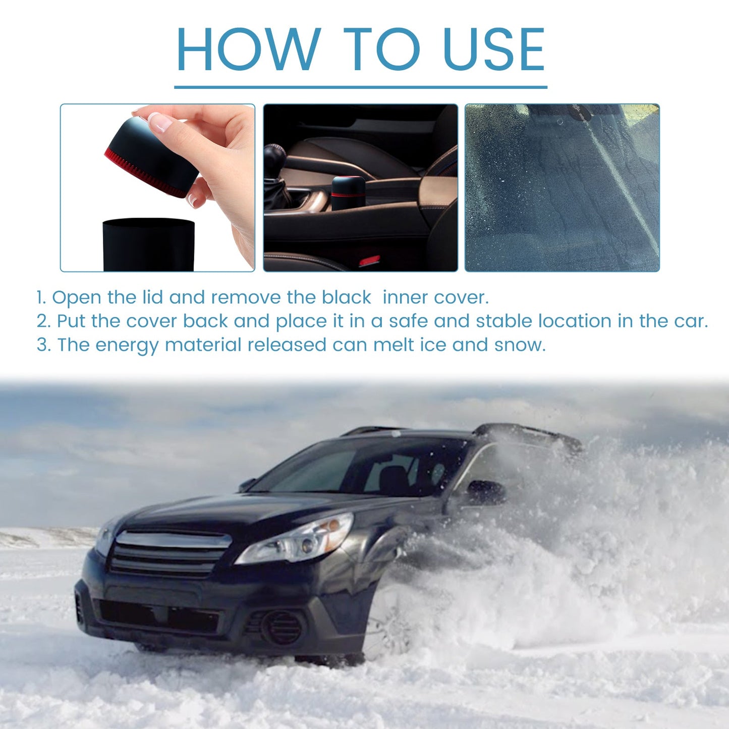 Snow Remover, Car Windshield Defogging Deicing Quick Snow Melting Portable Heater eprolo