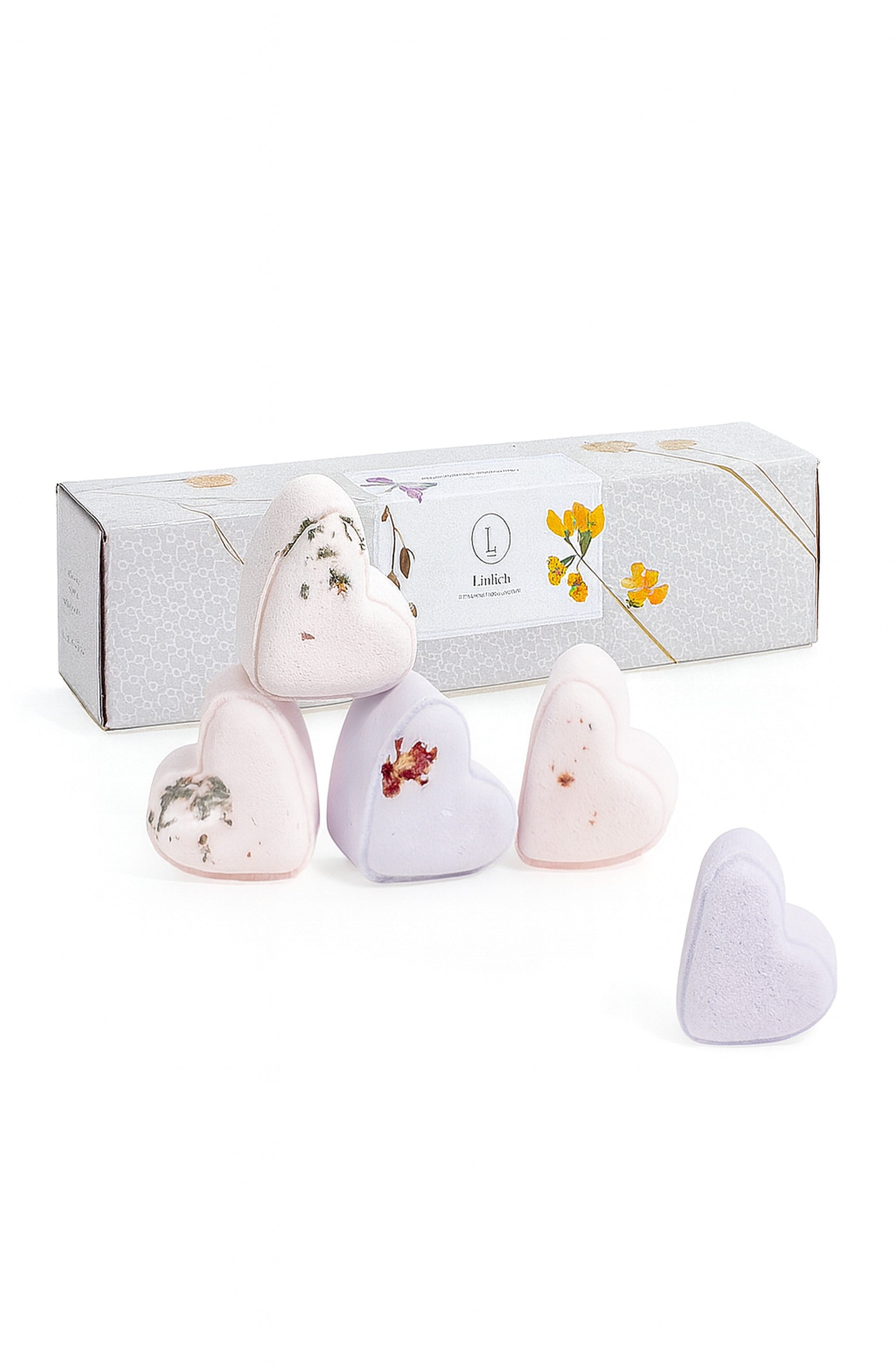 Bath Bombs - Lavender  - a Set of 5 Heart Shaped Gift box - Mother's Day best gift Lizush soap