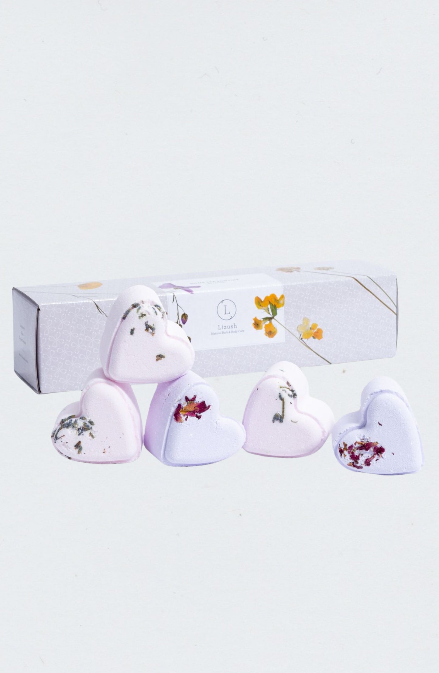 Set of 5 Heart Shaped Shower Steamers Package  - in a Gift Box - Can be personalized Lizush soap
