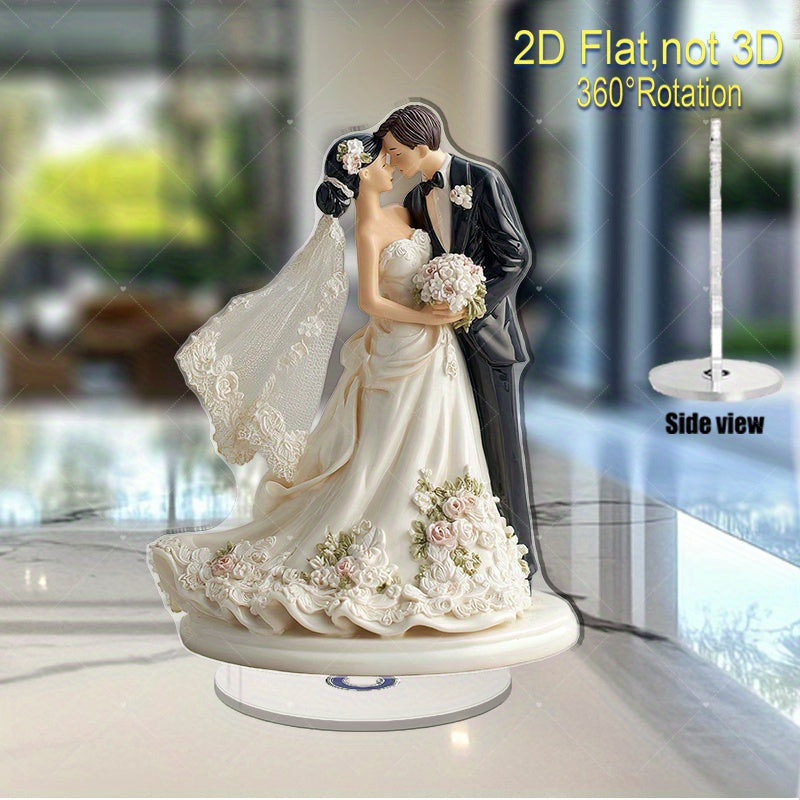 2D Flat - A Two-Dimensional Rotating Acrylic Sculpture of a Couple in an Embrace, Perfect for Wedding Gifts, Anniversaries, And As Meaningful Mementos to Honor Love And Treasured Memories. ferrersa