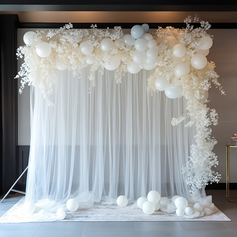 2pcs 59x118 Inch Sheer Tulle Backdrop Curtains - Premium Polyester Wedding Birthday Photo Booth Decor, Lightweight Transparent Background Drapes for Parties, Photography, Christmas, Valentine’s Day & More, Party Decorations ferrersa