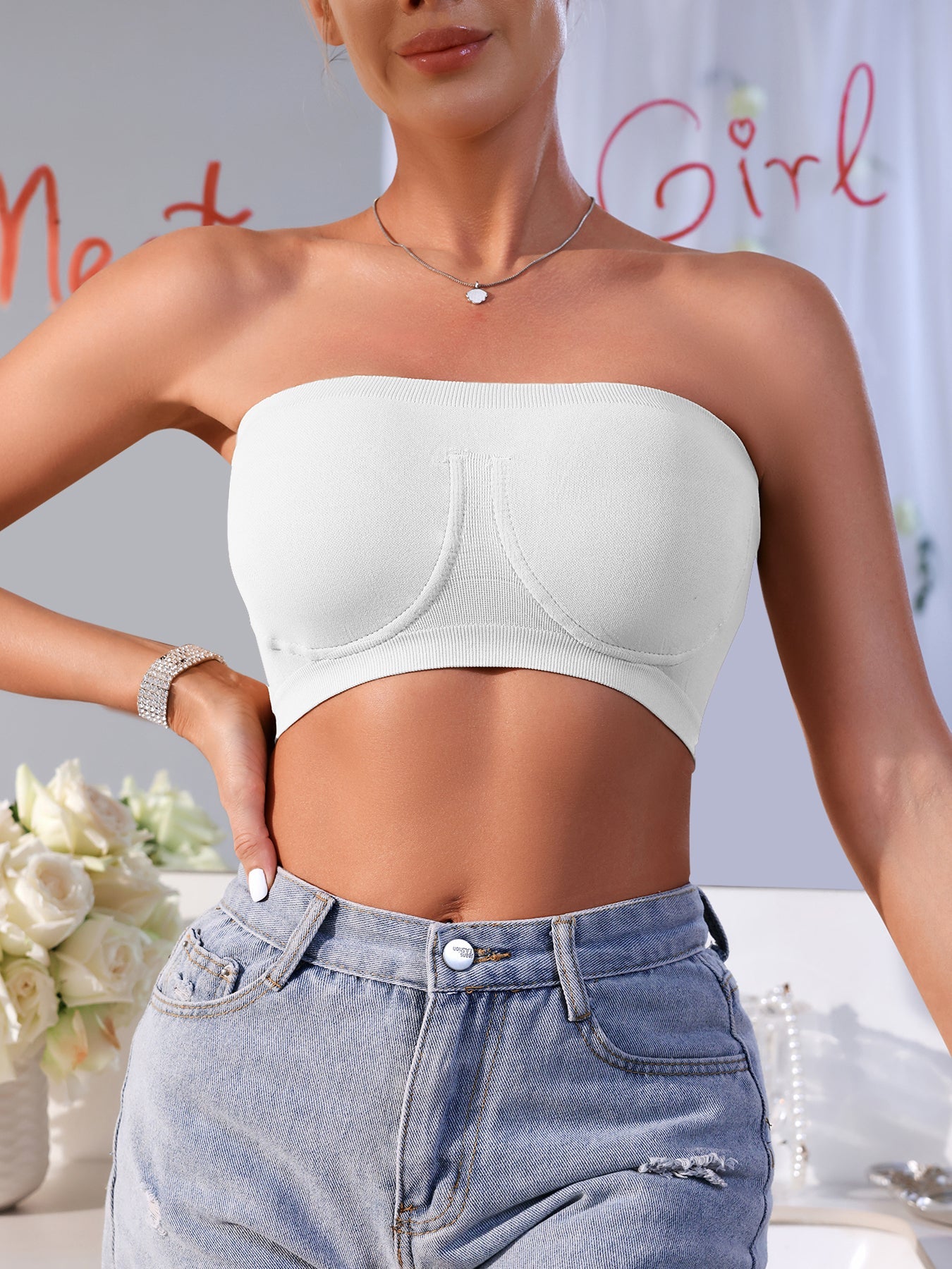 3PCS EssElegance Strapless Seamless Bandeau Tube Bra - Wire-Free Non-Slip Design, High-Stretch & Breathable For Backless Dresses, Daily Comfort ferrersa