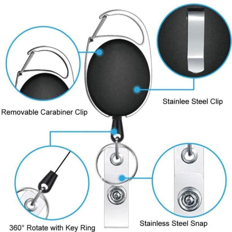 Retractable hoo(key) Keychain Holder and Waterproof Badge ID Card Holder USA
