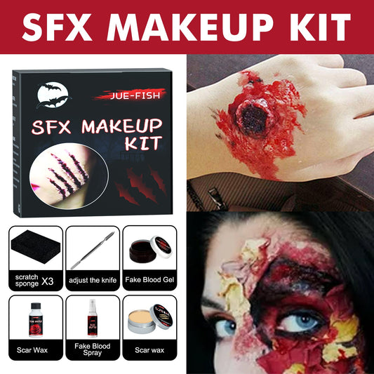 Halloween Makeup Kit, Simulates Plasma Skin Wax-Shaped Scar Water Wound Makeup Halloween Makeup Kit eprolo