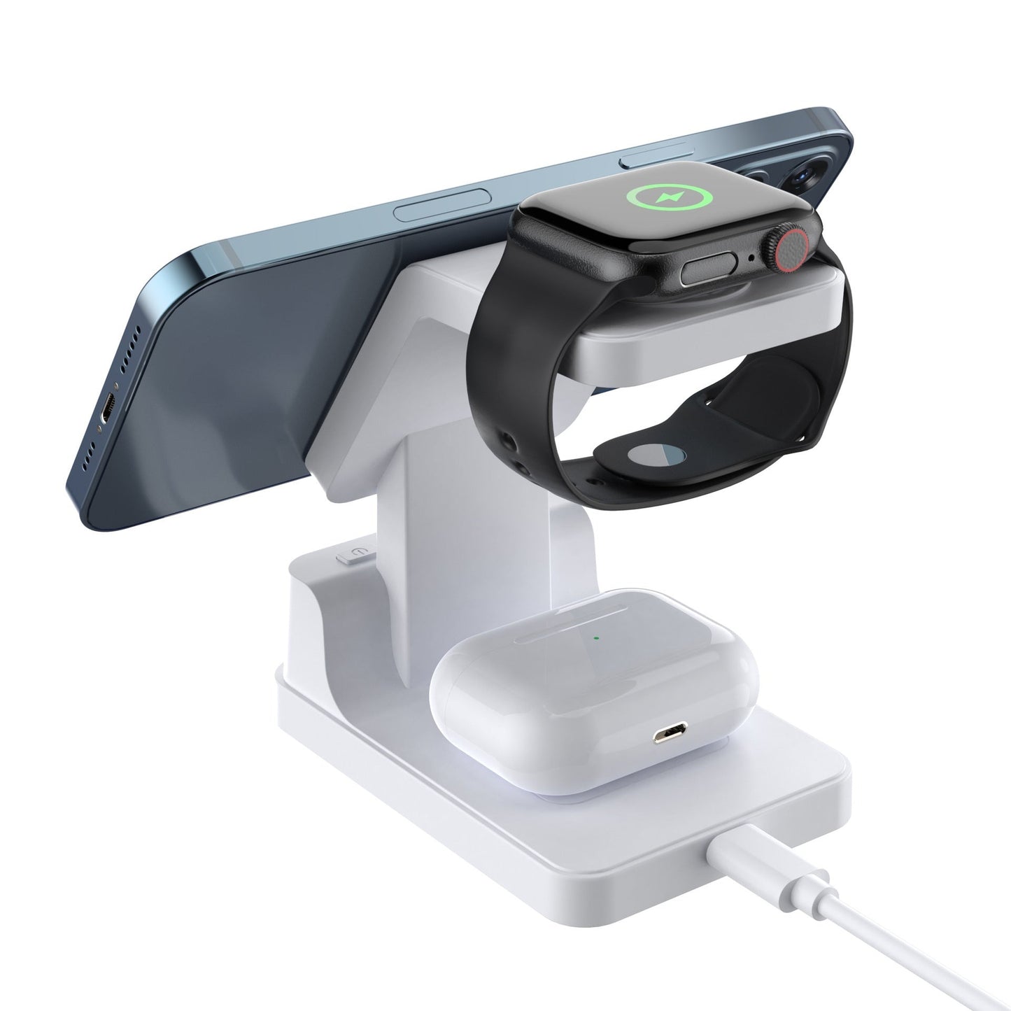 Magnetic Three-in-one 15W Wireless Charger With Clock ferrersa