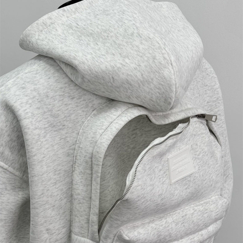 Back Schoolbag Design Men's Coat Flower Gray ferrersa