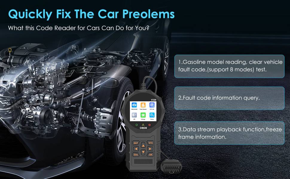 Automotive OBD2 Scanner OBD Code Reader Car Check Engine Fault Diagnostic Tool DC-Powered by People
