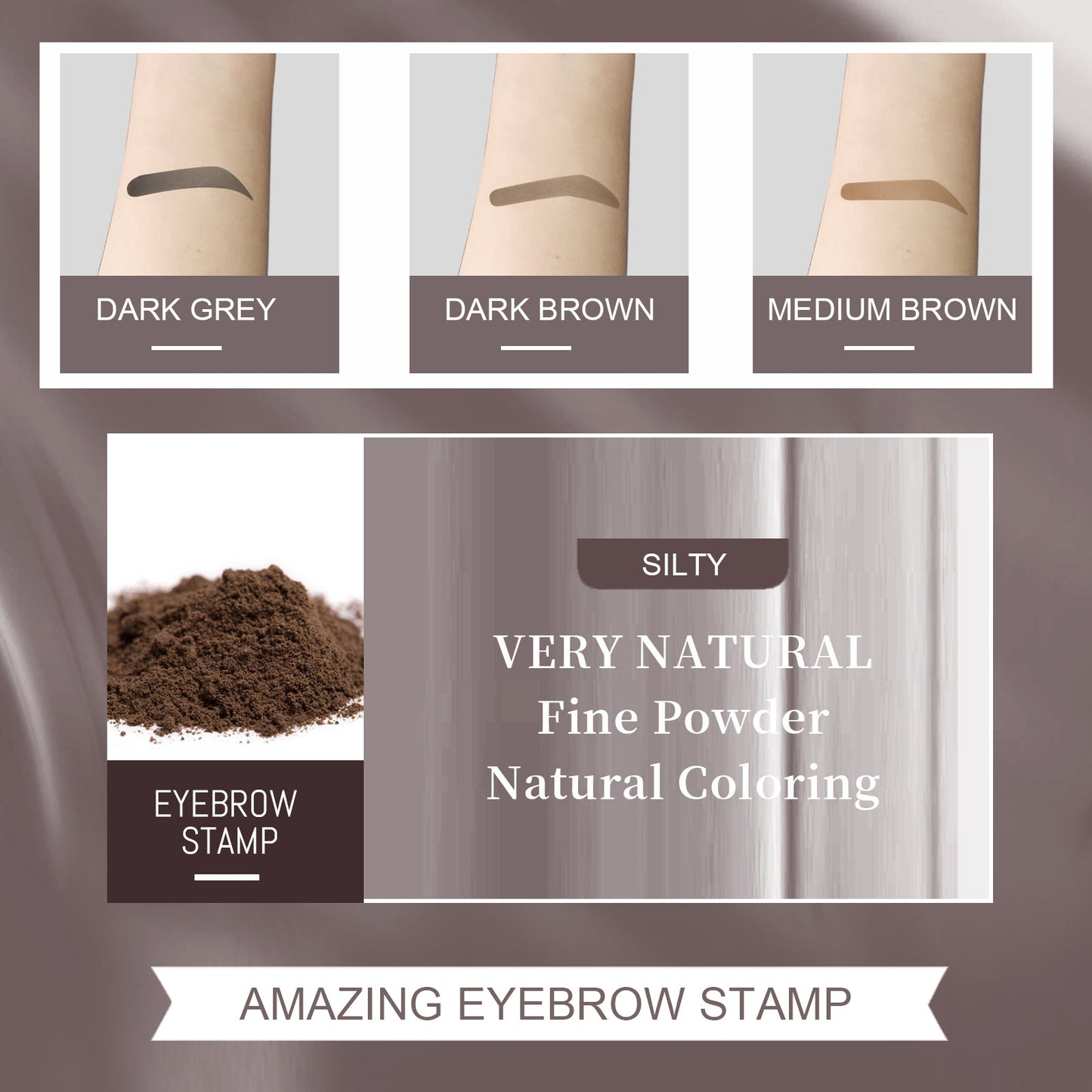 EELHOE Eyebrow Print Mold Eyebrow Drawing (Medium Brown Box) Lazy Eyebrow Filling Makeup Eyebrow Cake Waterproof Hairline Powder eprolo