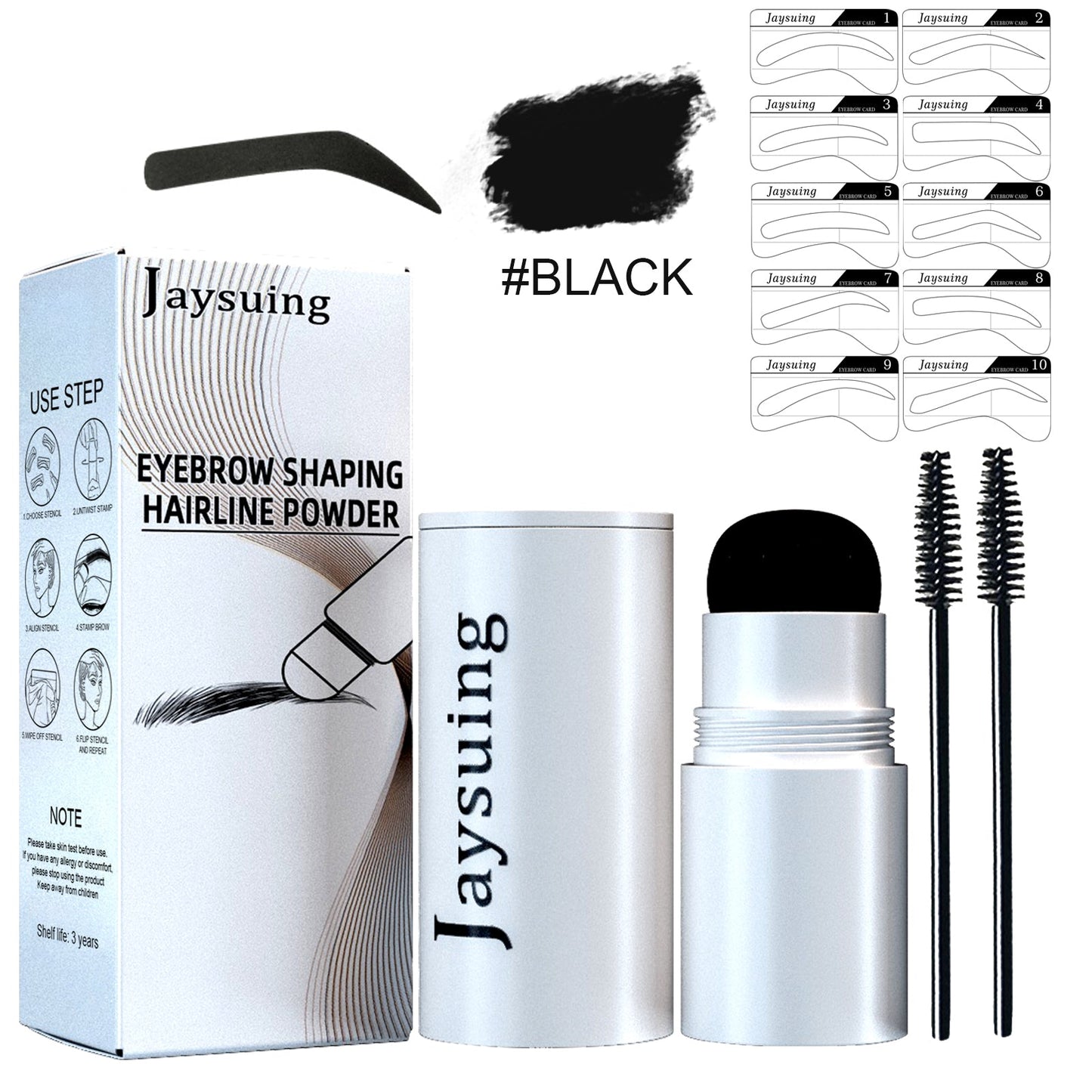 Eyebrow Print Set, Embellishing Hairline Eyebrow Contour Shadow Portable Eyebrow Powder eprolo