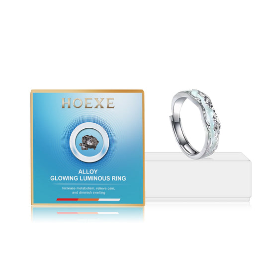 Hoexe Silver Glow-In-The-Dark Rings Protect Daily Life, Physical Exercise, Portable Men's And Women's Care Rings eprolo
