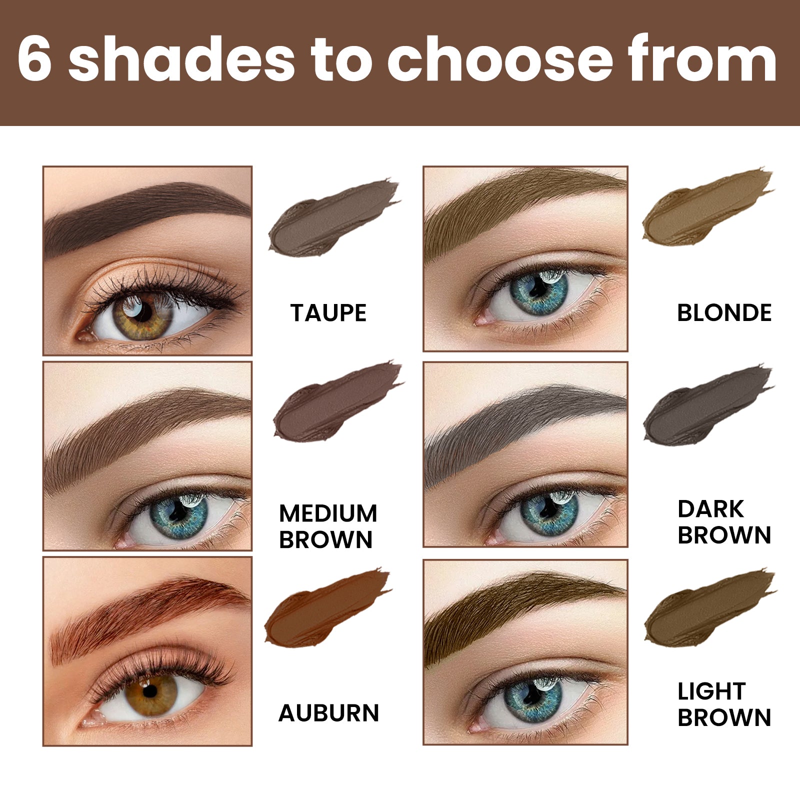 EELHOE Perfect Brow Stencil Kit, Waterproof Smooth Easy Color No Smudge No Makeup Natural Three-Dimensional Eyebrow Cream eprolo
