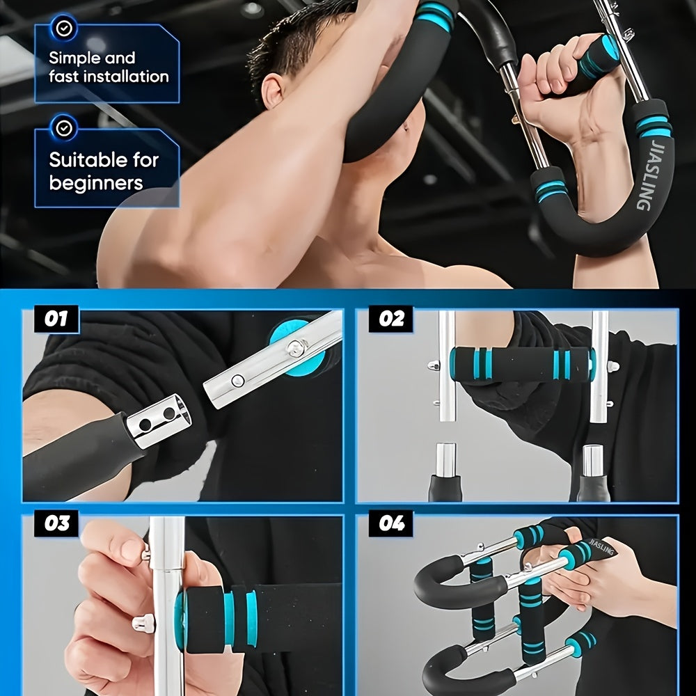 Portable Home Gym Equipment] Arm Strength Trainer U-Shaped Multi-Functional Adjustable Forearm Strengthener Chest Exercise Equipment, Triceps, Portable Spring Resistance 2 Levels Of Adjustable Resistance Bands, Comfortable G ferrersa