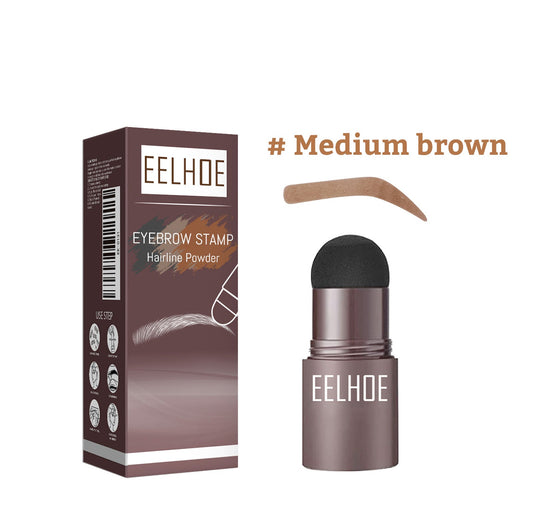 EELHOE Eyebrow Print Mold Eyebrow Drawing (Medium Brown Box) Lazy Eyebrow Filling Makeup Eyebrow Cake Waterproof Hairline Powder eprolo