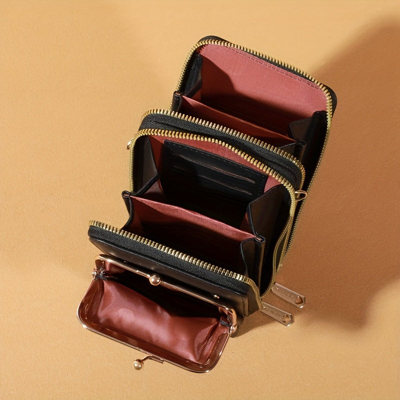 [Elegant Phone Wallet] Elegant and Fashionable Phone Wallet | Secure Kiss Lock Design, Lightweight and Neat - Holds Phone, Large Cash Cards, Small Cosmetics - Must-Have for Women Traveling ferrersa