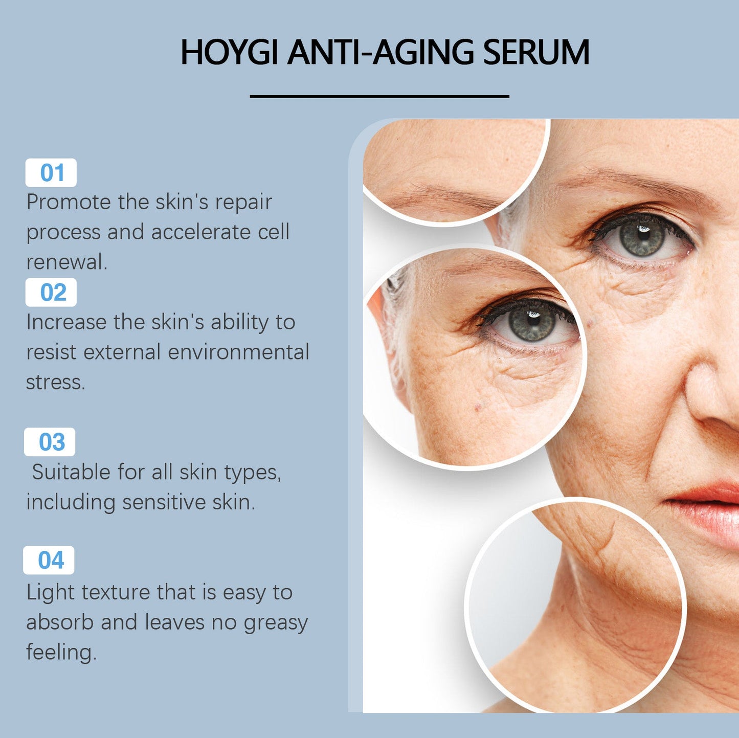 Hoygi Anti-Aging And Anti-Wrinkle Essence Lightens The Skin, Lifts It, Moisturizes, Hydrates, And Brightens The Skin eprolo