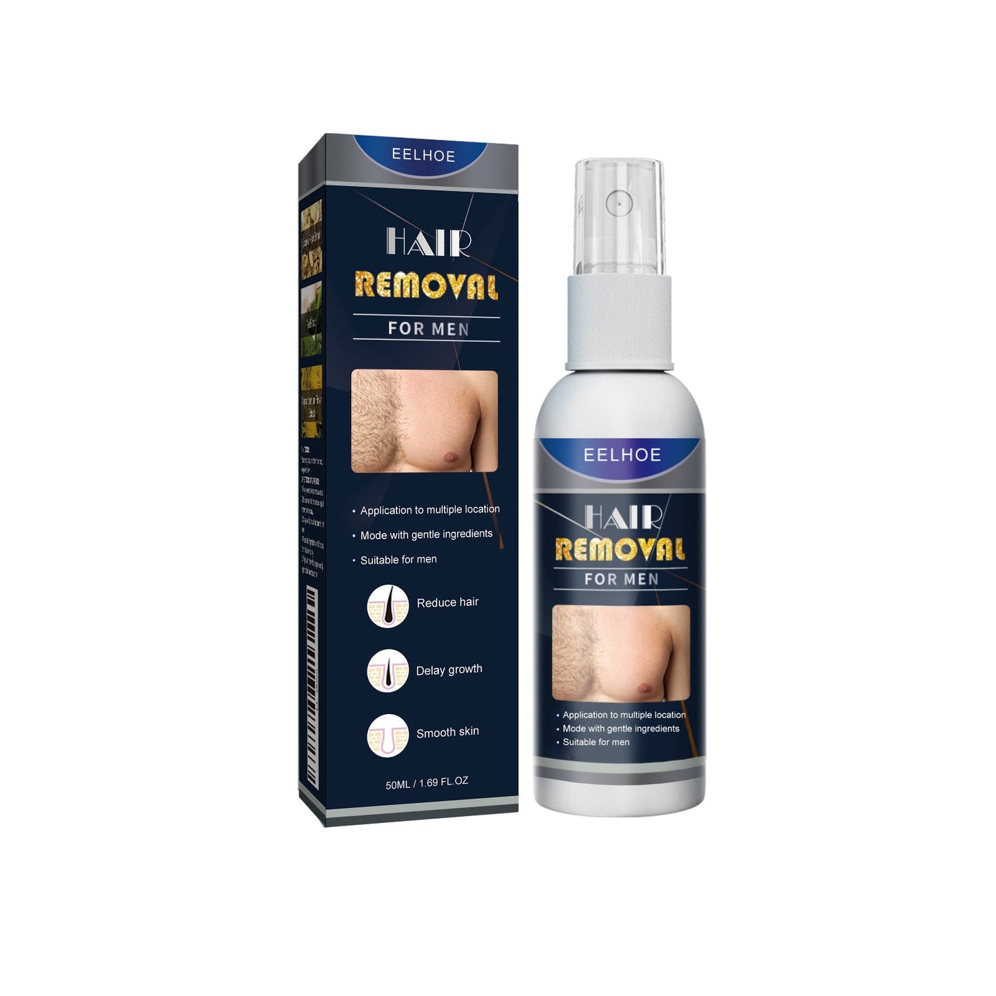 EELHOE Hair Removal Spray (50ml For Men) Is A Gentle Underarm Hair Removal Spray That Is Refreshing, Non-Irritating, Fine And Smooth eprolo
