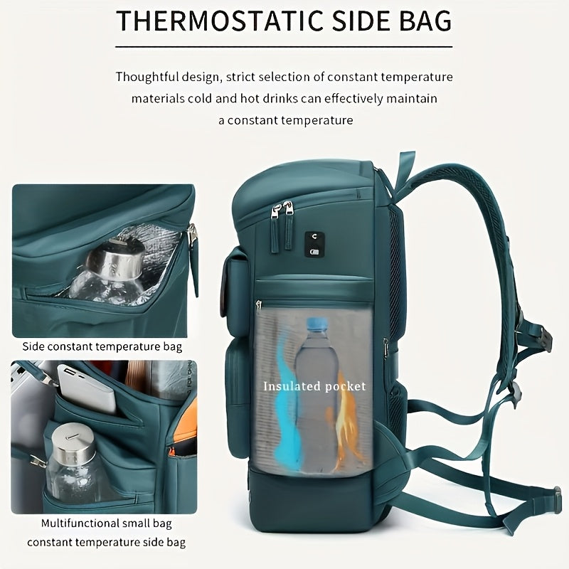 Large And Functional Travel Backpack, Sturdy Carry-On Backpack That Converts to a Duffle Bag with an Integrated USB Charging Port, Multi-Purpose Laptop Daypack for Both Men And Women, Heavy-Duty And, Dark Green Color ferrersa