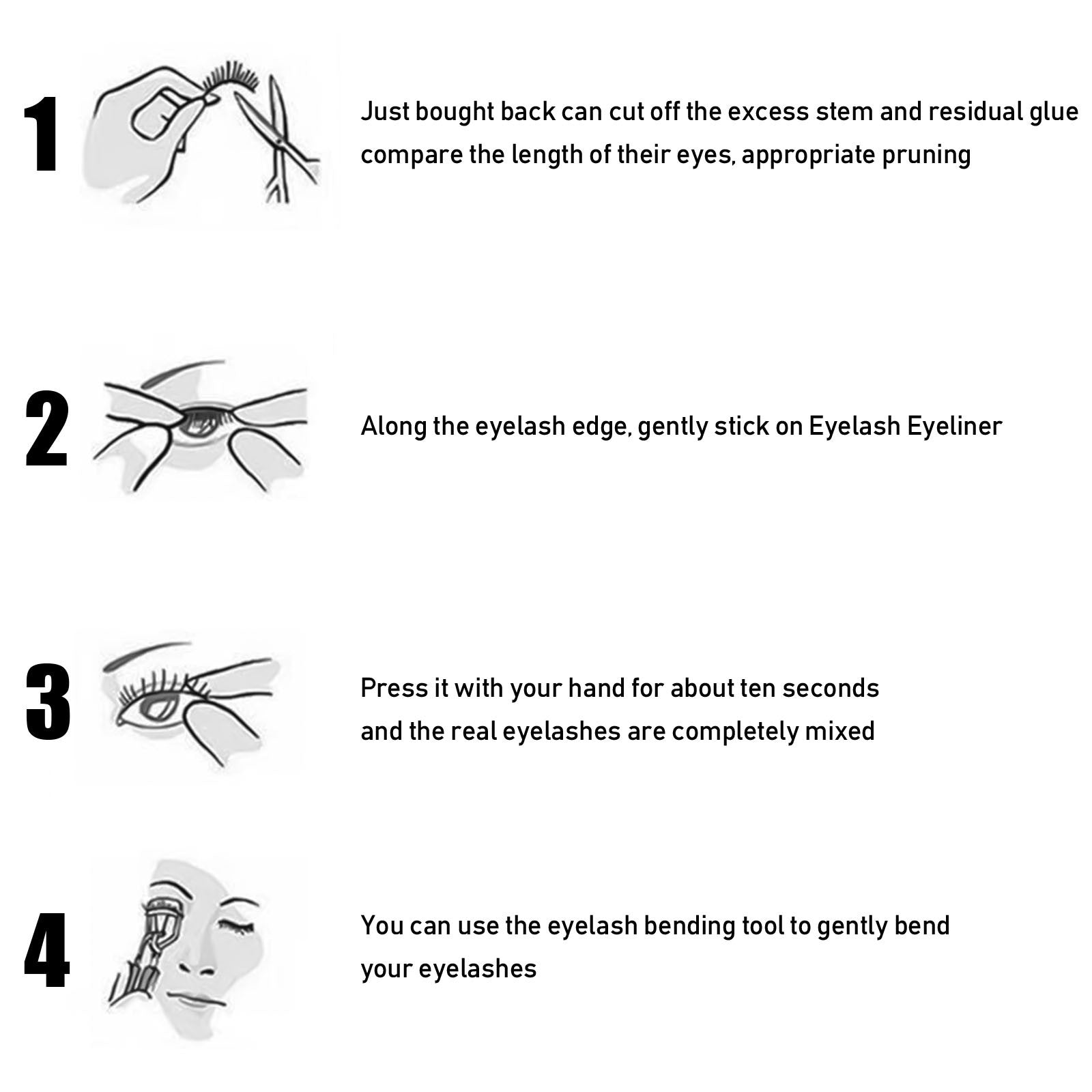 Eyeliner And Eyelash Stickers, Self-Adhesive False Eyelashes With European And American 3d Eyelash Eyeshadow Eyeliner eprolo